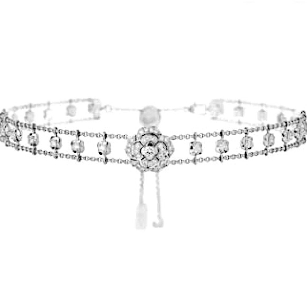 Luxury Choker Camellia Flower Rhinestones Necklace
